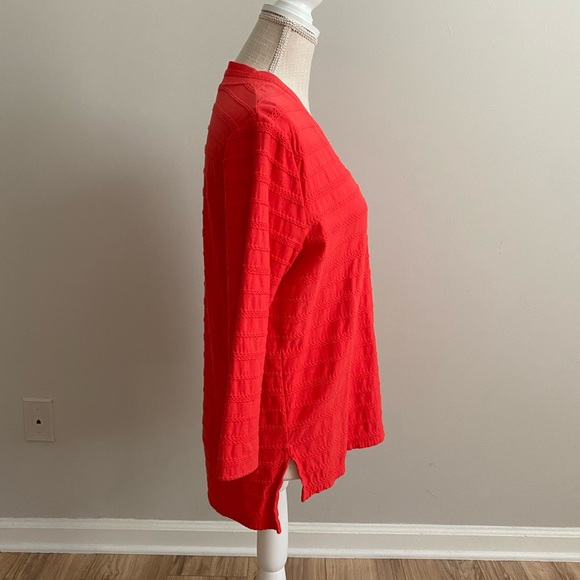 Lands’ End Braided Striped Top Pink - Picture 4 of 8